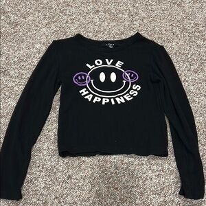 Flowers by Zoe Black Long Sleeve with Smiley and Text